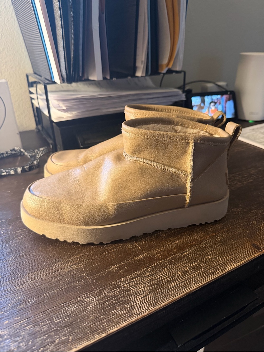 UGG Women's Chestnut Leather Slip-On Ankle Boot